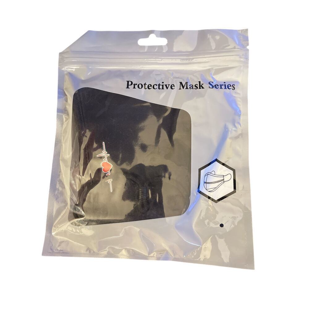 LOT OF 9 PROTECTIVE MASK SERIES IN BLACK WITH HEART